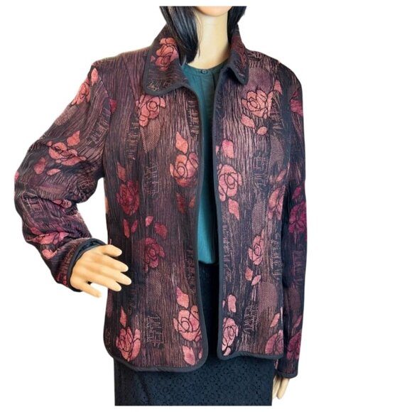 (5 for $25)Christopher & Banks Vintage Rose Blazer Size Large - Picture 1 of 8